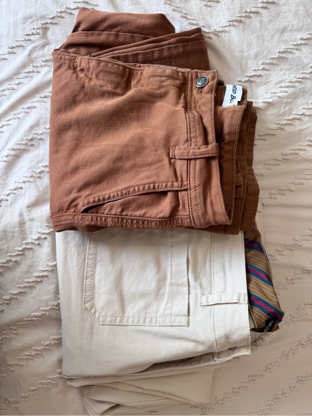 Women’s- 2 pants: Rust Brown Casual Pants & Cream colored Pants